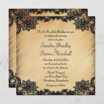 レース素朴結婚式招待状