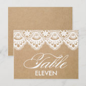 レース素朴 |テーブル番号 ポストカード (正面/裏面)