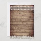 レース素朴&トウィーンカントリーひまわり結婚の 招待状 (裏面)