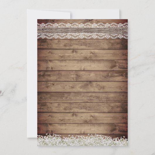 レース素朴&トウィーンカントリーひまわり結婚の 招待状 (裏面)