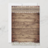 レース素朴&トウィーンベイビーの息のフローラ結婚 招待状 (裏面)