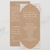 レース素朴&ミディアムバーラップ結婚式 プログラム (正面/裏面)