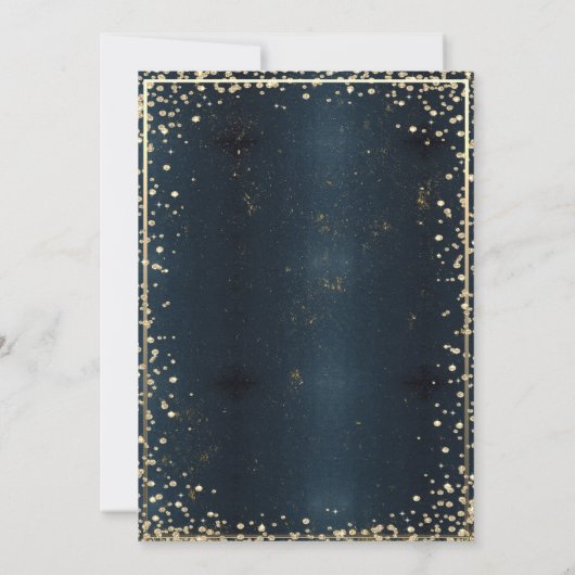 レース素朴、ライト、ダイアモンズドレスブルークインセアニラ 招待状 (裏面)