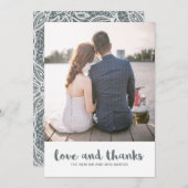 レース結婚の愛と写感謝してい真 サンキューカード (正面/裏面)