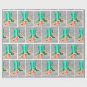 レース結婚の背景にウェスタンのカウボーイブーツ ラッピングペーパー (フラット)