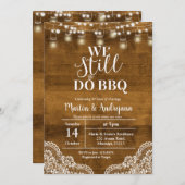 レース結婚の記念日まだBBQ招待状 招待状 (正面/裏面)