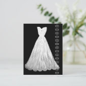 レース結婚アクセント葉書を使用した白のドレス ポストカード (スタンド正面)