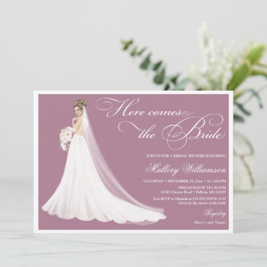 レース結婚ガウンブライダルシャワー 招待状 (スタンド正面)