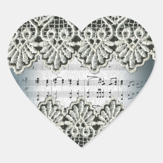 レース結婚ハートシール付き行進 ハートシール (正面)