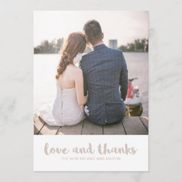 レース結婚ルックの愛と感謝してい写真 サンキューカード