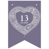 レース結婚13周年記念写真カスタム写真 バンティングフラッグ (第1の旗)