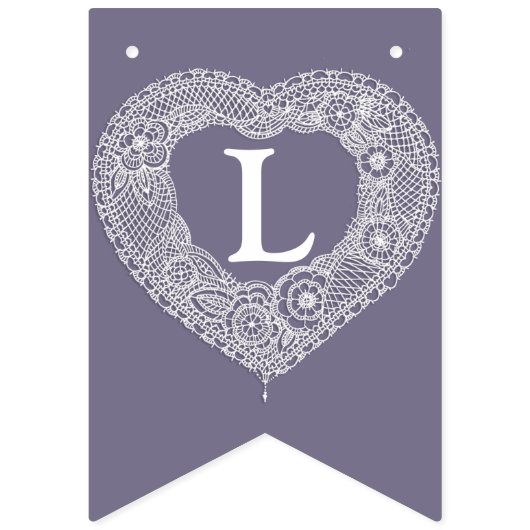 レース結婚13周年記念写真カスタム写真 バンティングフラッグ (第3の旗)