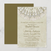 レース編みのドイリー ヴィンテージ アイボリー 結婚式前のお茶会 招待状 (正面/裏面)