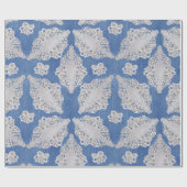 レース繰り返しパターンを使用したデニムテクスチャ ラッピングペーパー (フラット)
