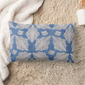 レース繰り返しパターンを使用したデニムテクスチャ ランバークッション (ブランケット)