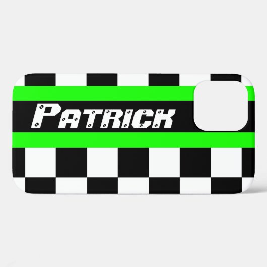 レース自動ス市松模様にポーツのフラグ名電話ケース Case-Mate iPhoneケース (裏面 (横))