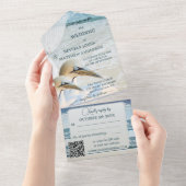 レース航海のガネットビーチ結婚式 オールインワン招待状 (貼ってはがせる)