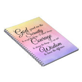 レース色のノート数々のブックのセレニティ祈りの言葉 ノートブック (右側)
