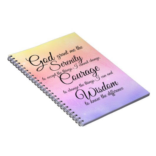 レース色のノート数々のブックのセレニティ祈りの言葉 ノートブック (右側)
