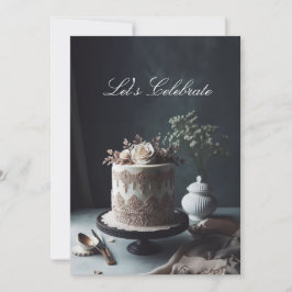 レース華美ルック記念日ケーキ 招待状