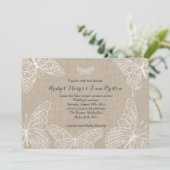 レース蝶オンバーラップ結婚式招待状 招待状 (スタンド正面)