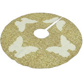 レース蝶オン金ゴールドグリッターツリースカート ブラッシュドポリエステルツリースカート (アングル)