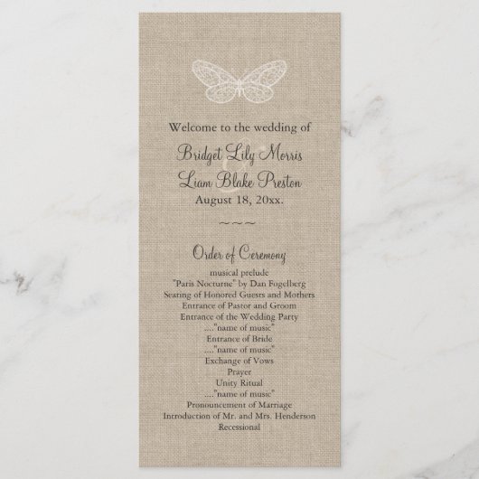 レース蝶結婚式 プログラムオンバーラップ2 プログラム (正面)