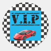レース誕生日パーティーの好意のためのVIPステッカー ラウンドシール (正面)