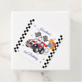 レース誕生日パーティー | レースカー&フラ市松模様にグ フェイバータグ (インサイチュ)