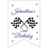 レース誕生日パーティー | 高速1、高速2 バンティングフラッグ (第1の旗)