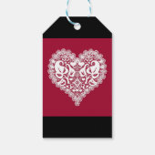 レース赤いハート葉フローラレースのようヴァレンティネスDay r ギフトタグ (裏面)