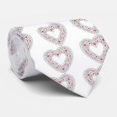 レース赤と白ハート ネクタイ (ロール)