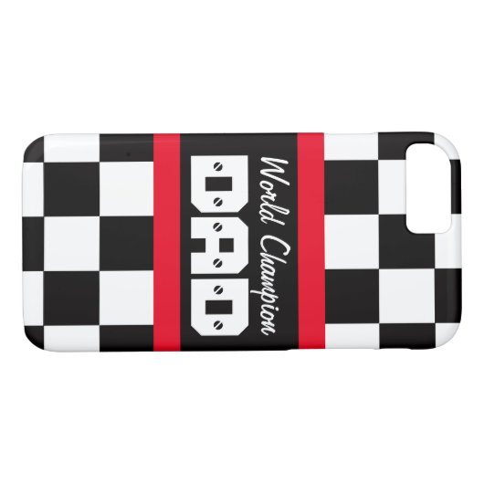 レース赤黒世界チャンピオンパパiphone case Case-Mate iPhoneケース (裏面(横))