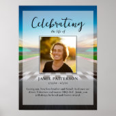 レース車のドライバーお祝いの生活、葬儀の写真 ポスター (正面)