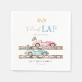 レース車ナプキンスのジョイント誕生日 スタンダードカクテルナプキン (正面)