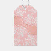 レース金ゴールド紙吹雪グリッターピンクビンテージウェディング ギフトタグ (裏面)