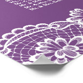 レース金ゴールド紙吹雪パープル結婚のシーティングチャート ポスター (角)