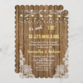 レース魅力的ストリングライトI DO BBQ招待状 招待状 (正面/裏面)