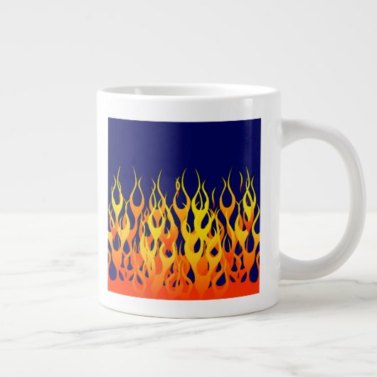 レース鮮やかフレイムオンネイビーブルー ジャンボコーヒーマグカップ (右)