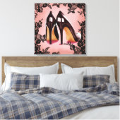 レース黒のスティレット キャンバスプリント (インサイチュ (寝室))