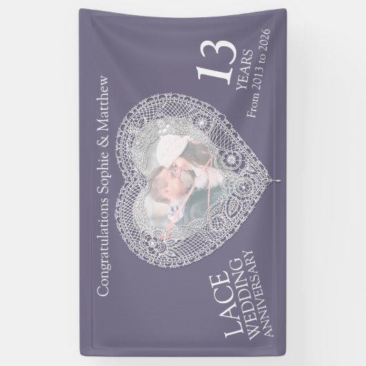 レース13周年記念写真ハートバナー 横断幕 (縦)