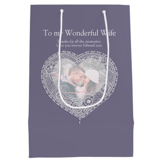 レース13周年記念結婚写真抱き枕 ミディアムペーパーバッグ (裏面)