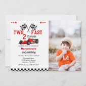 レース2速いカーボーイ2nd誕生日パーティー 招待状 (正面)