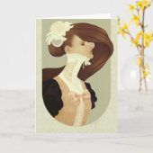 「レース」の挨拶状 カード (黄色い花)