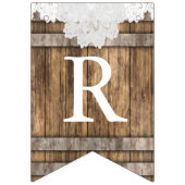 レース&ウッドブライダルシャワー恋しく思 – ミセスへ バンティングフラッグ (第2の旗)