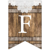 レース&ウッドブライダルシャワー恋しく思 – ミセスへ バンティングフラッグ (第1の旗)