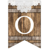 レース&ウッドブライダルシャワー恋しく思 – ミセスへ バンティングフラッグ (第3の旗)