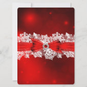 レース&エレガントボウクリスマスホリデー招待状 招待状 (裏面)