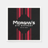 レース・オン・レーシングカー誕生日パーティー スタンダードカクテルナプキン (正面)