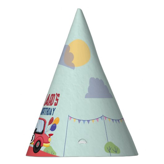 レース カー レースの子供の誕生日のテーマ パーティーハット (右)